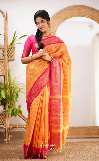 Kamakshi Orange Shade And Pink Tone Sarees