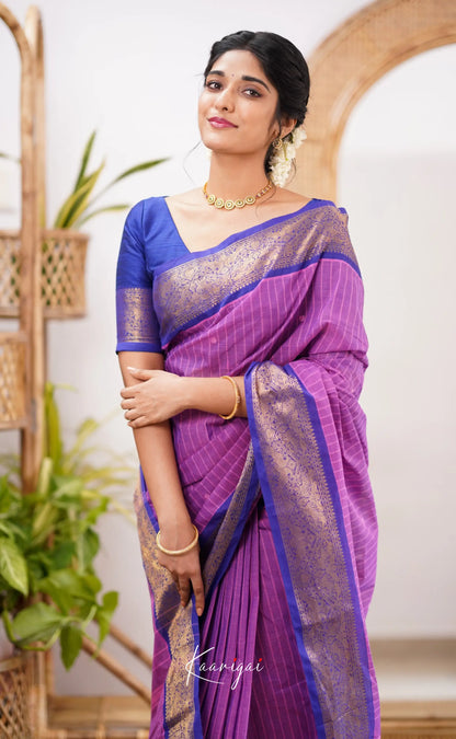 Kamakshi Purple Shade And Bright Blue Tone Sarees