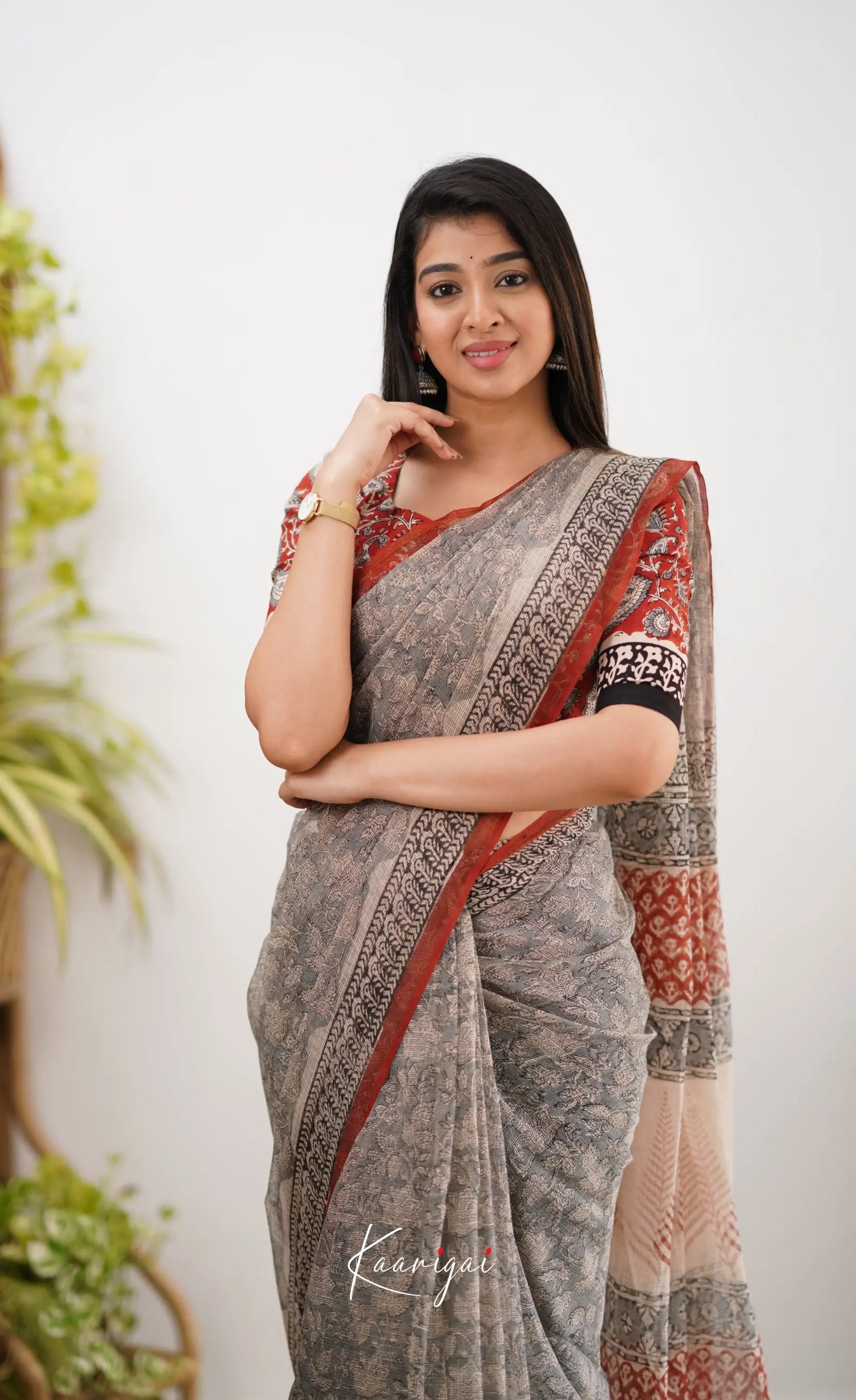 Kamali Kota Saree - Grey Sarees