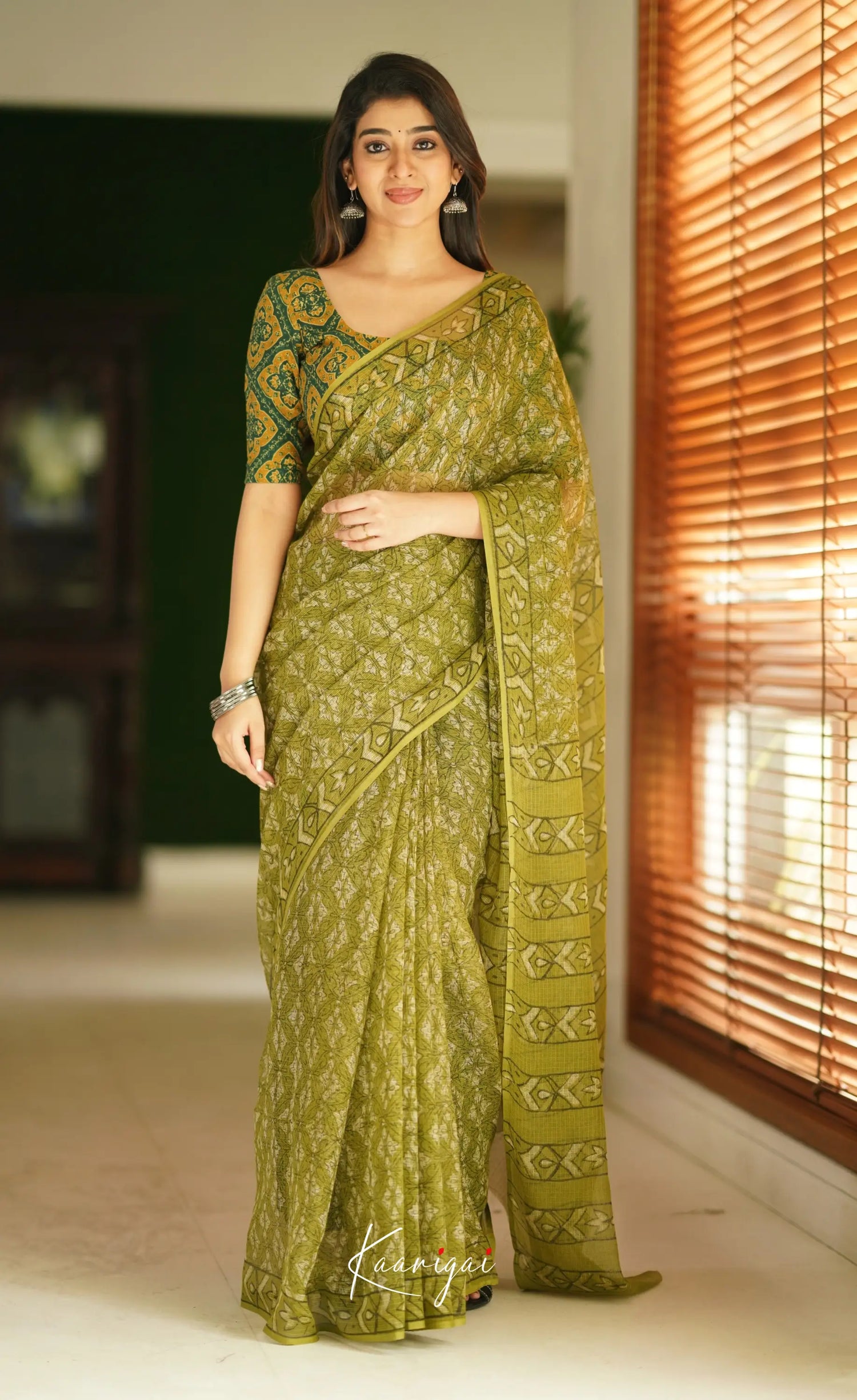 Kamali Kota Saree - Henna Green Sarees