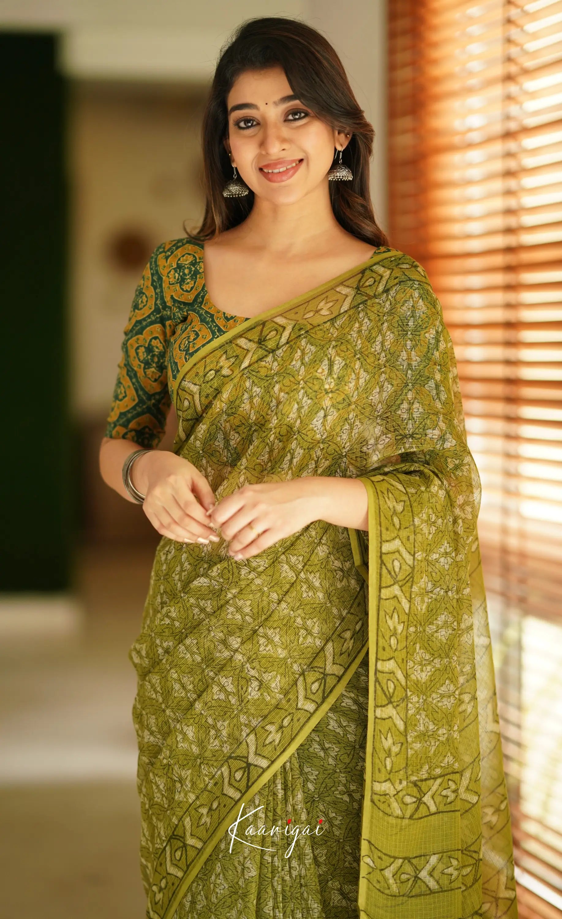 Kamali Kota Saree - Henna Green Sarees