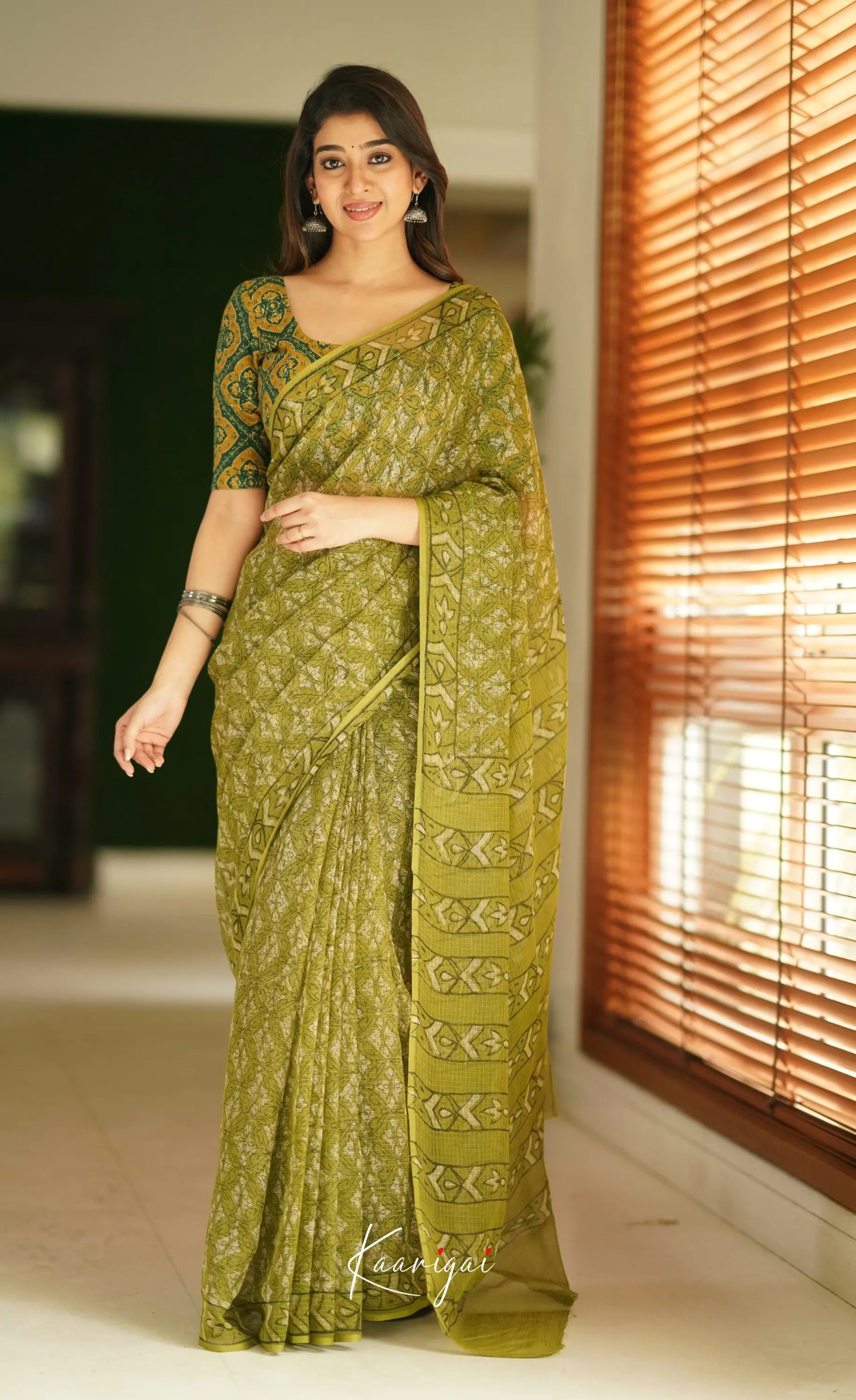 Kamali Kota Saree - Henna Green Sarees