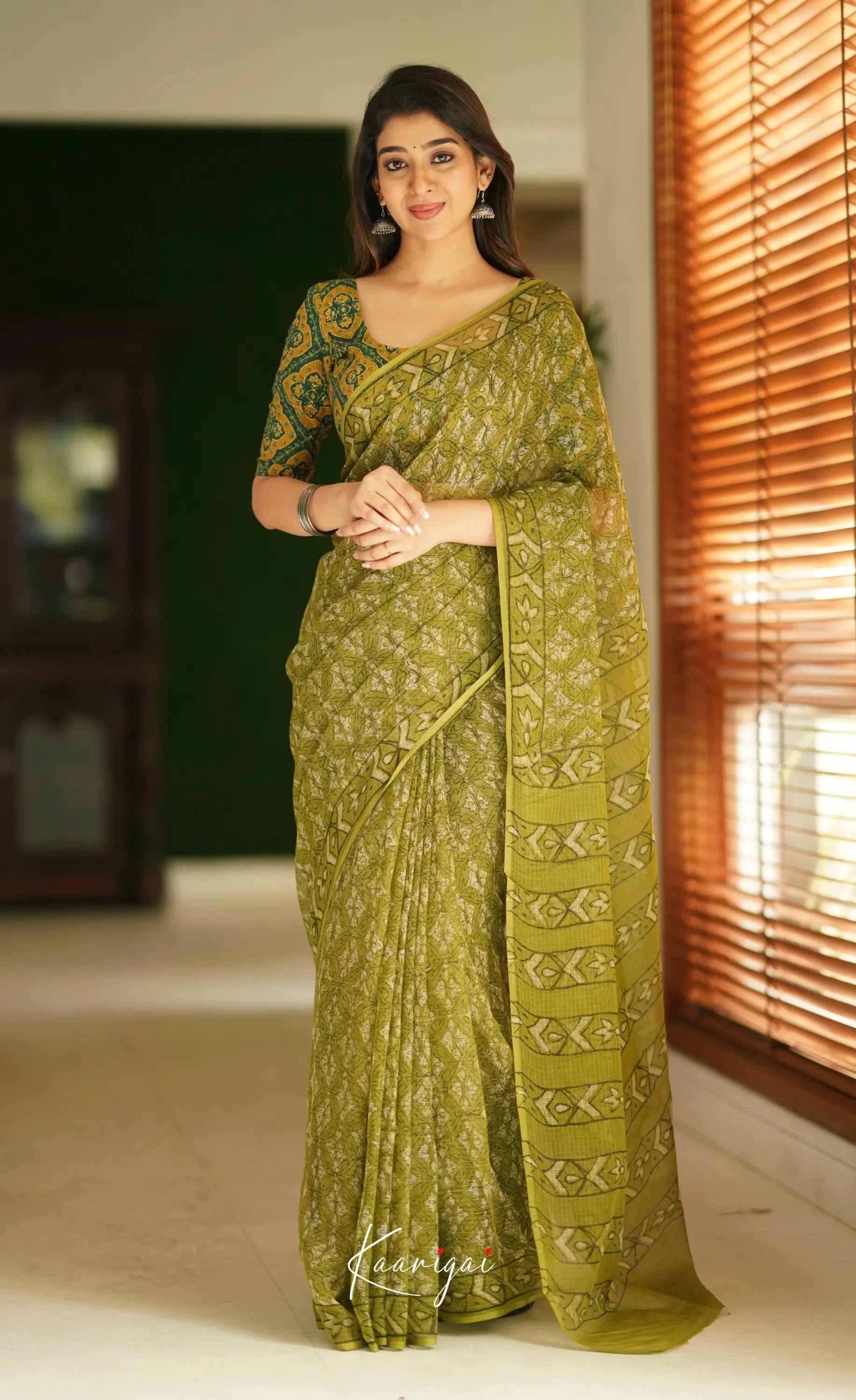 Kamali Kota Saree - Henna Green Sarees