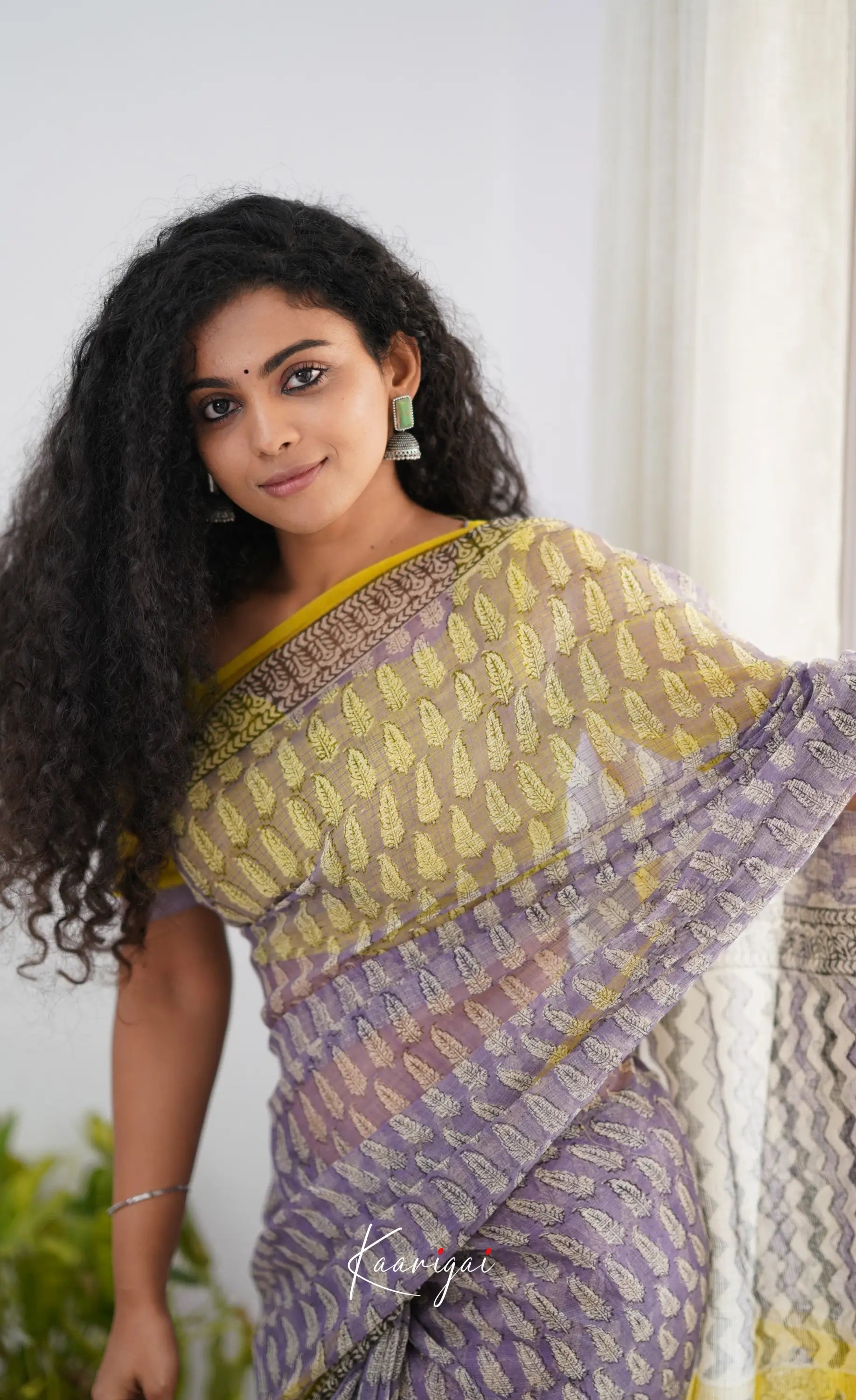 Kamali Kota Saree - Lavender And Yellow Sarees