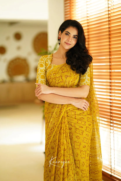 Kamali Kota Saree - Mustard Yellow Sarees