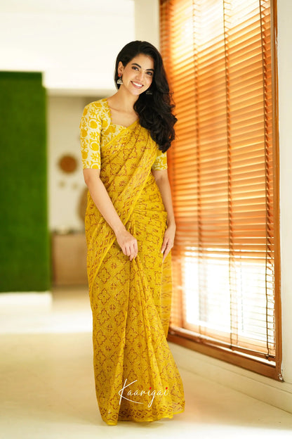 Kamali Kota Saree - Mustard Yellow Sarees