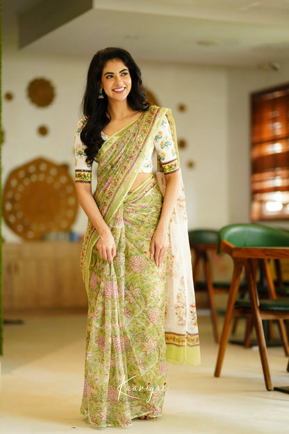 Kamali Kota Saree - Pastel Green Sarees