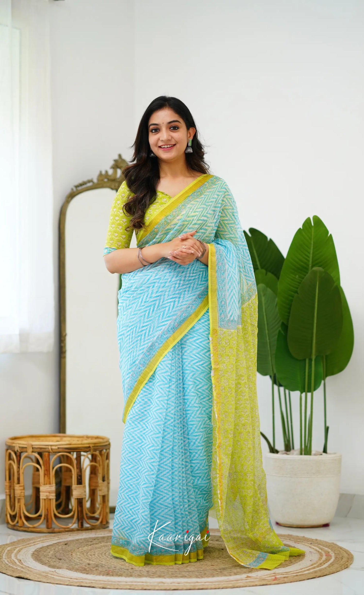 Kamali Kota Saree - Sky Blue Sarees