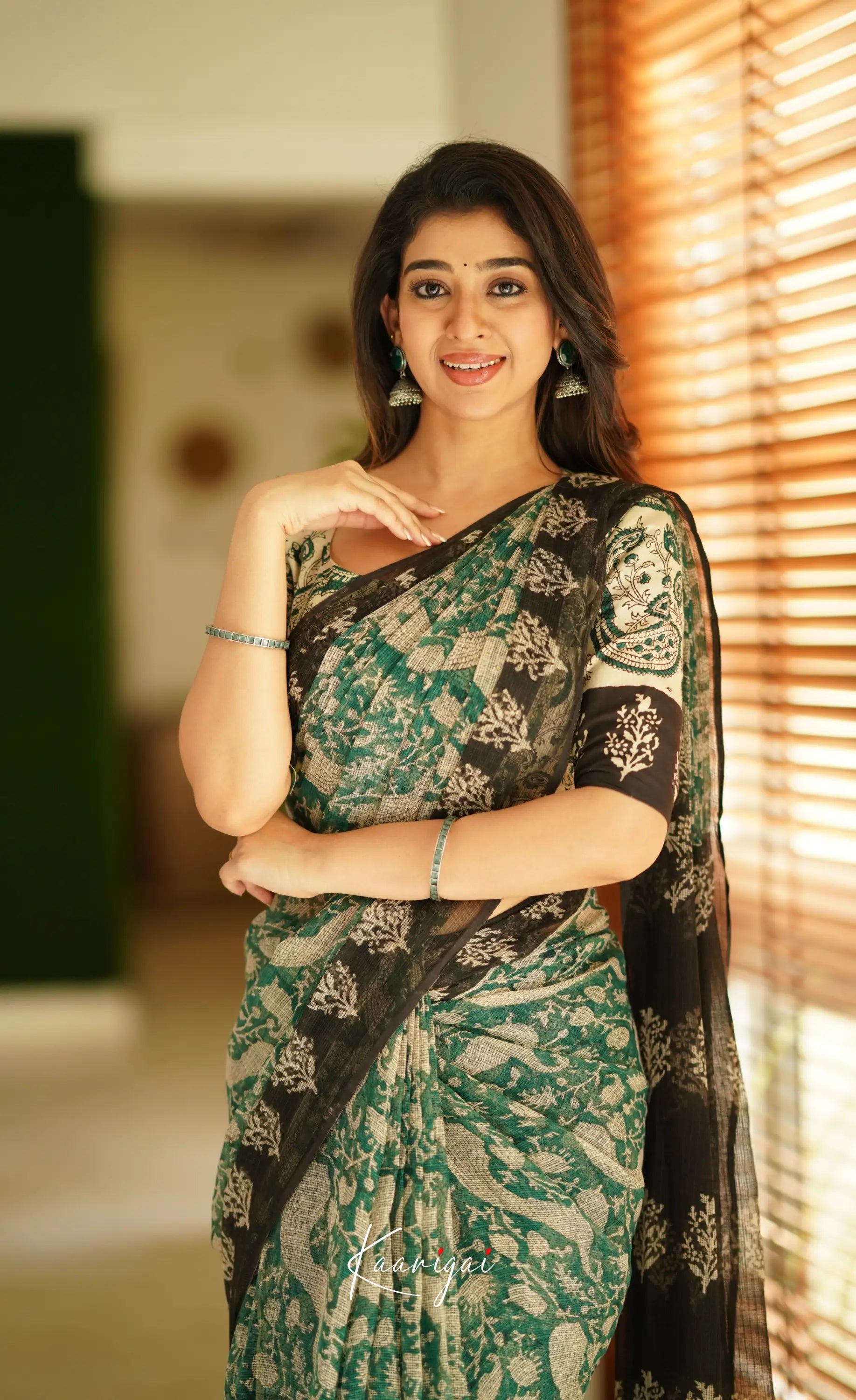 Kamali Kota Saree - Teal Green Sarees