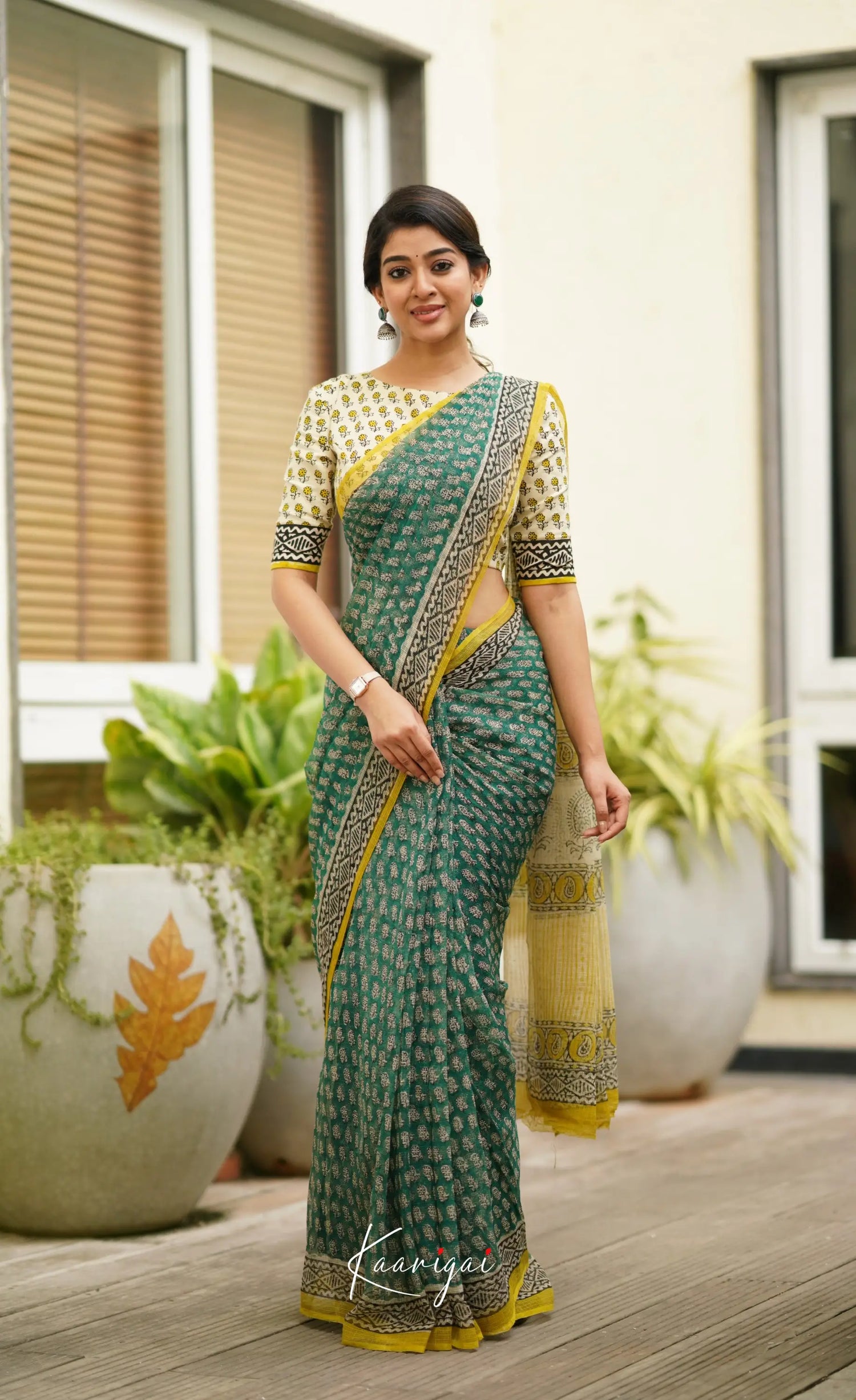 Kamali Kota Saree - Teal Green Sarees