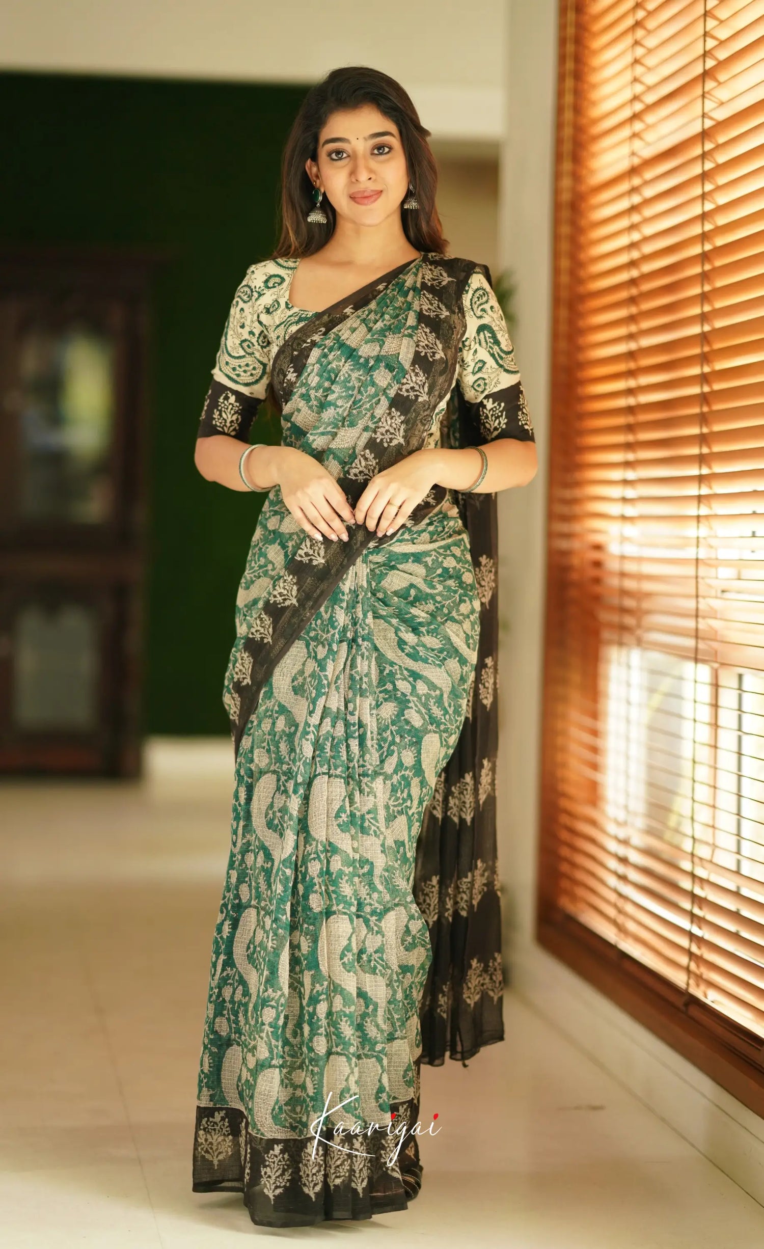 Kamali Kota Saree - Teal Green Sarees