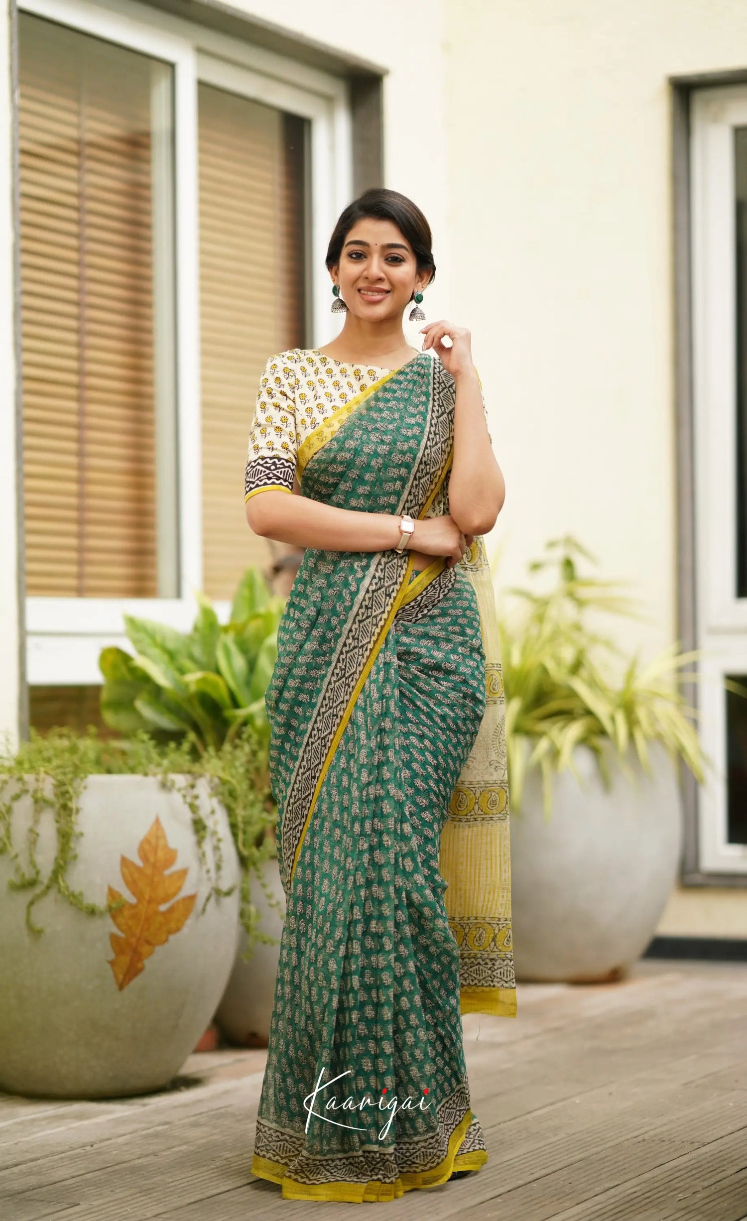 Kamali Kota Saree - Teal Green Sarees