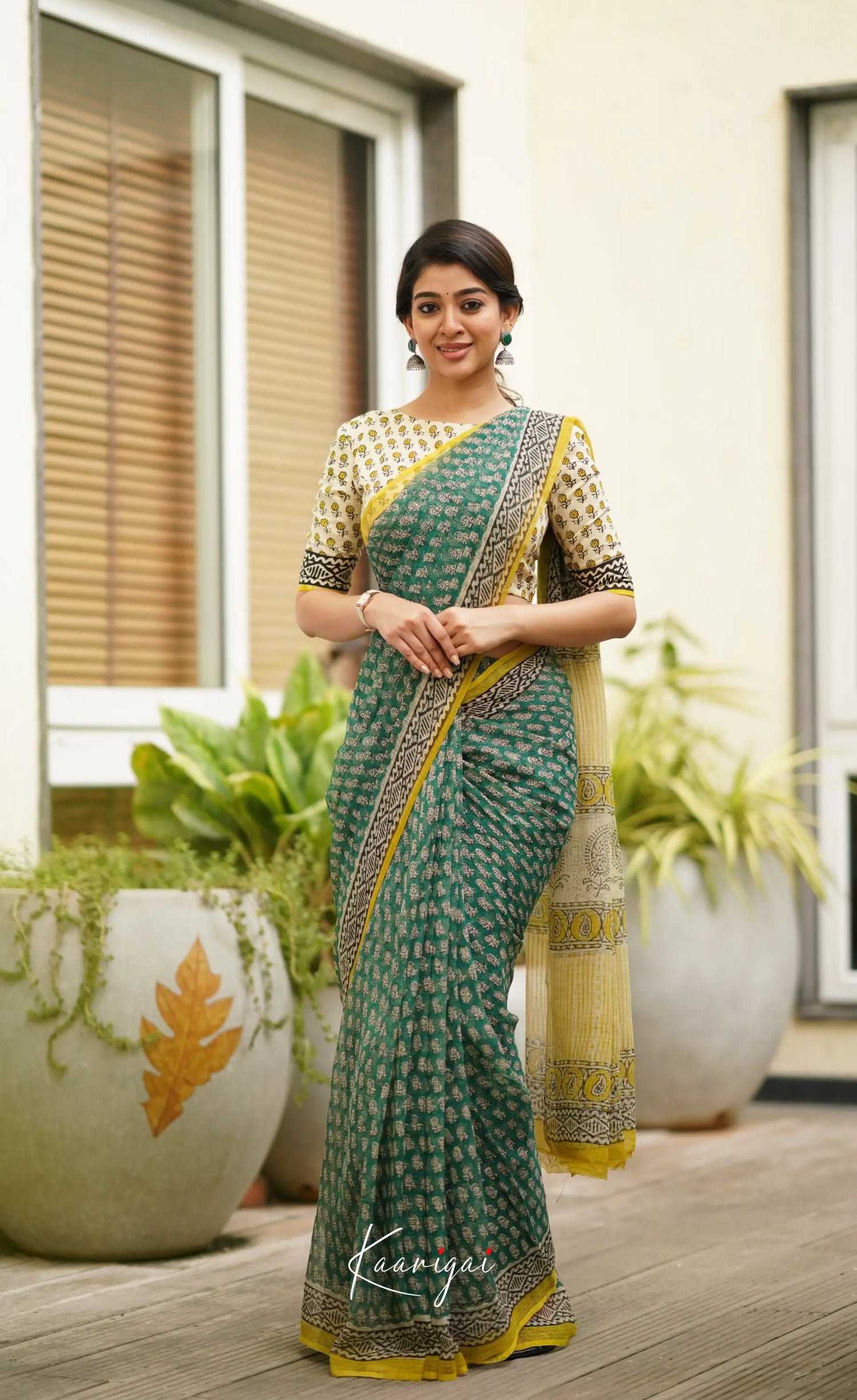 Kamali Kota Saree - Teal Green Sarees