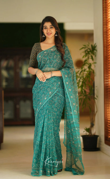 Kamali Kota Saree - Turquoise Blue Sarees