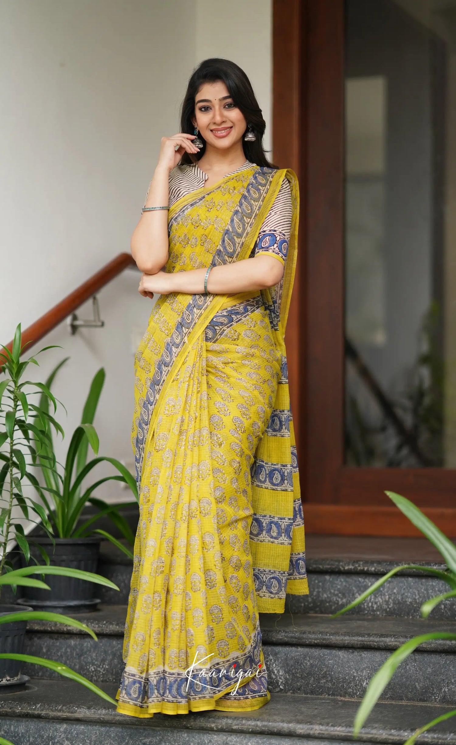 Kamali Kota Saree - Yellow Sarees