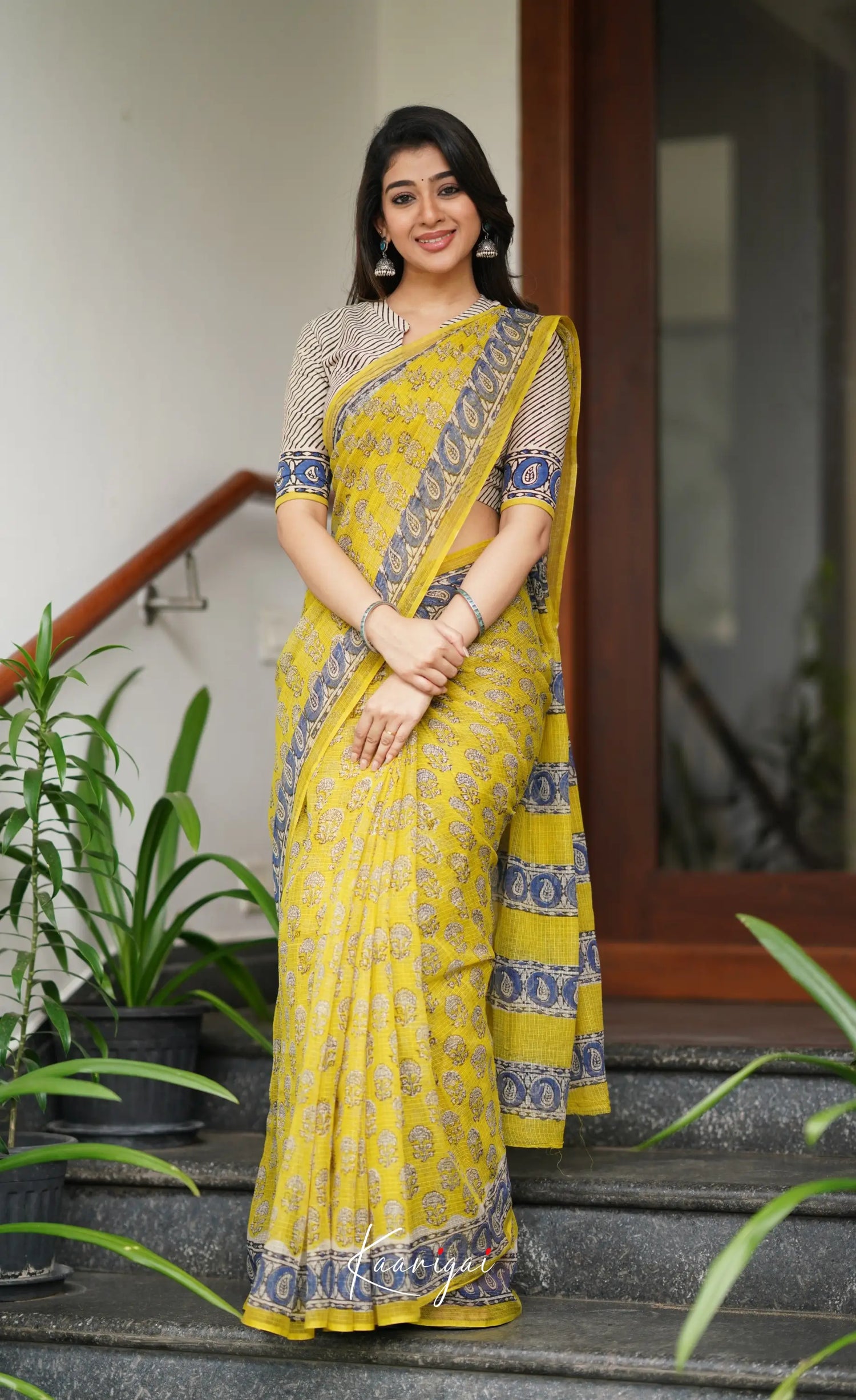 Kamali Kota Saree - Yellow Sarees