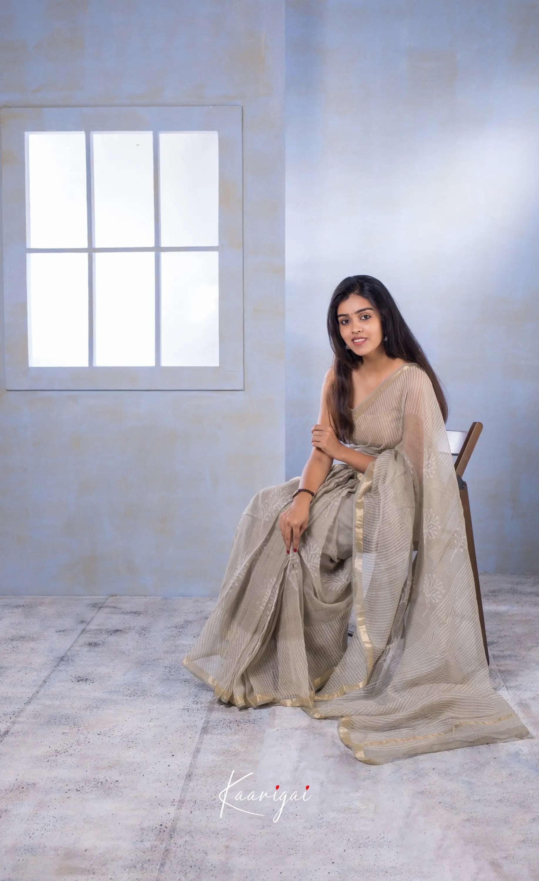 Kamali- Light Grey Kota Saree Sarees