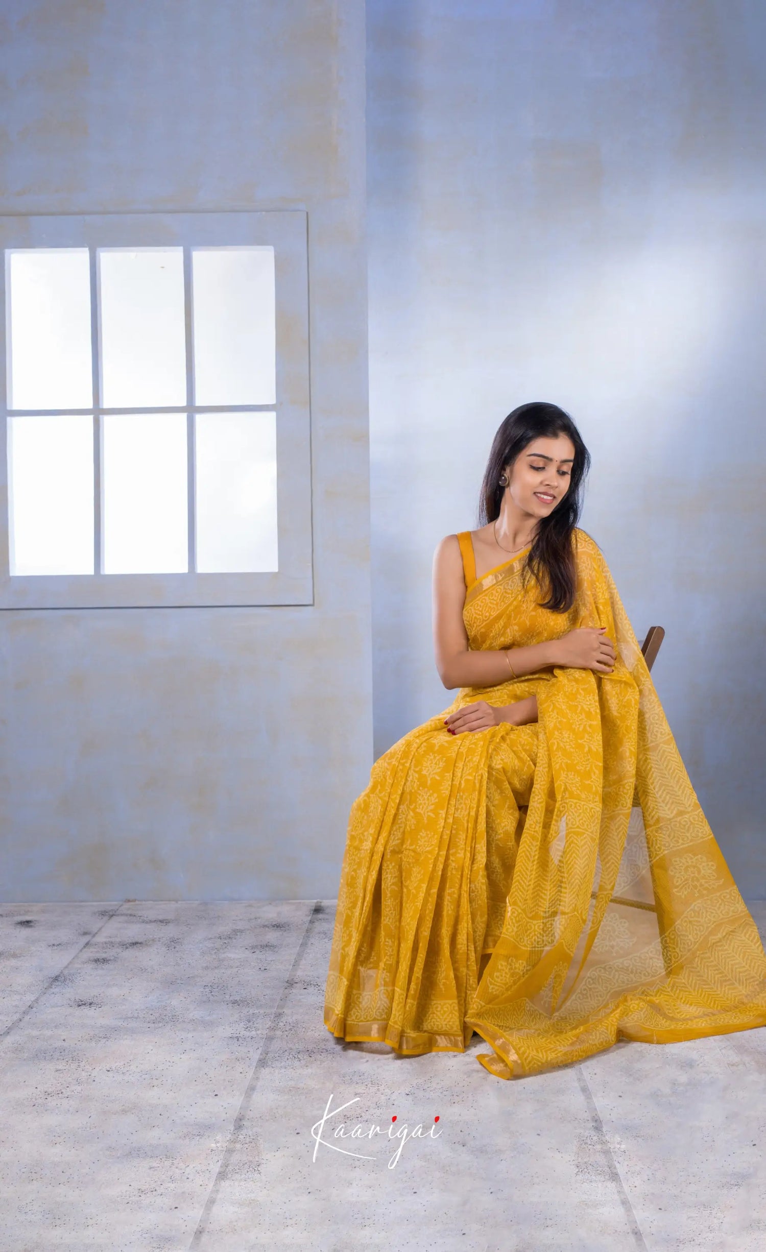 Kamali- Mustard Yellow Kota Saree Sarees