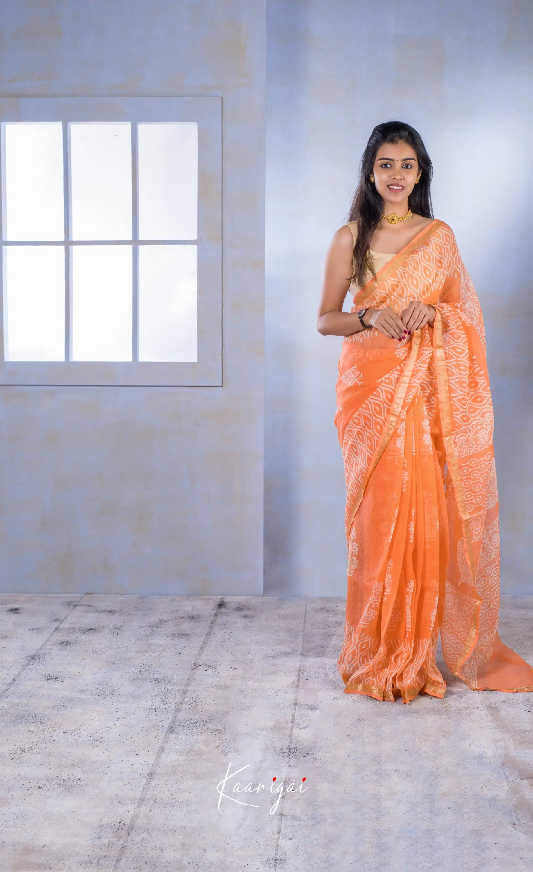 Kamali- Orange Kota Saree Sarees