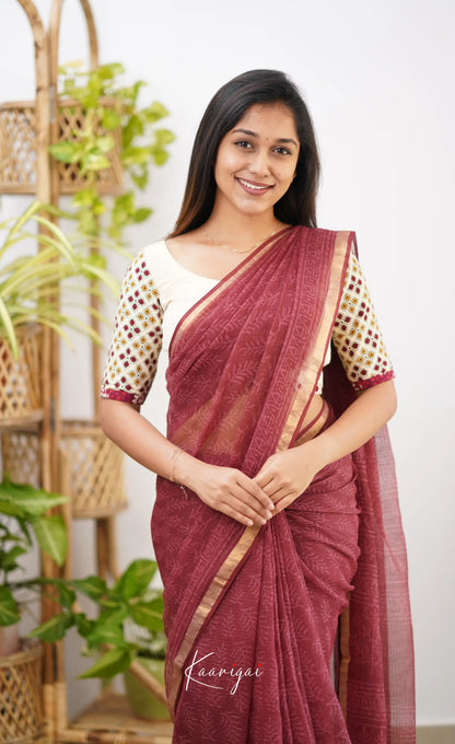 Kamali- Shade Of Maroon Kota Saree Sarees