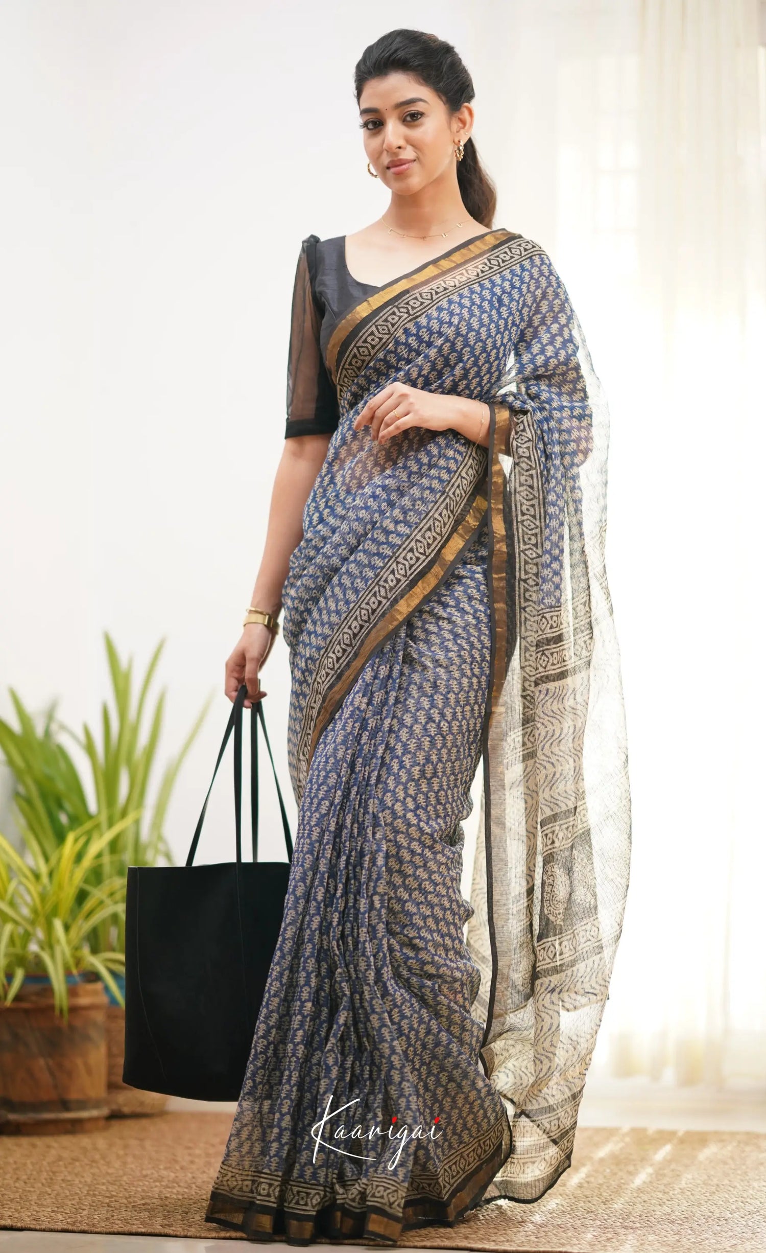 Kamali - Shade Of Navy Blue And Black Sarees