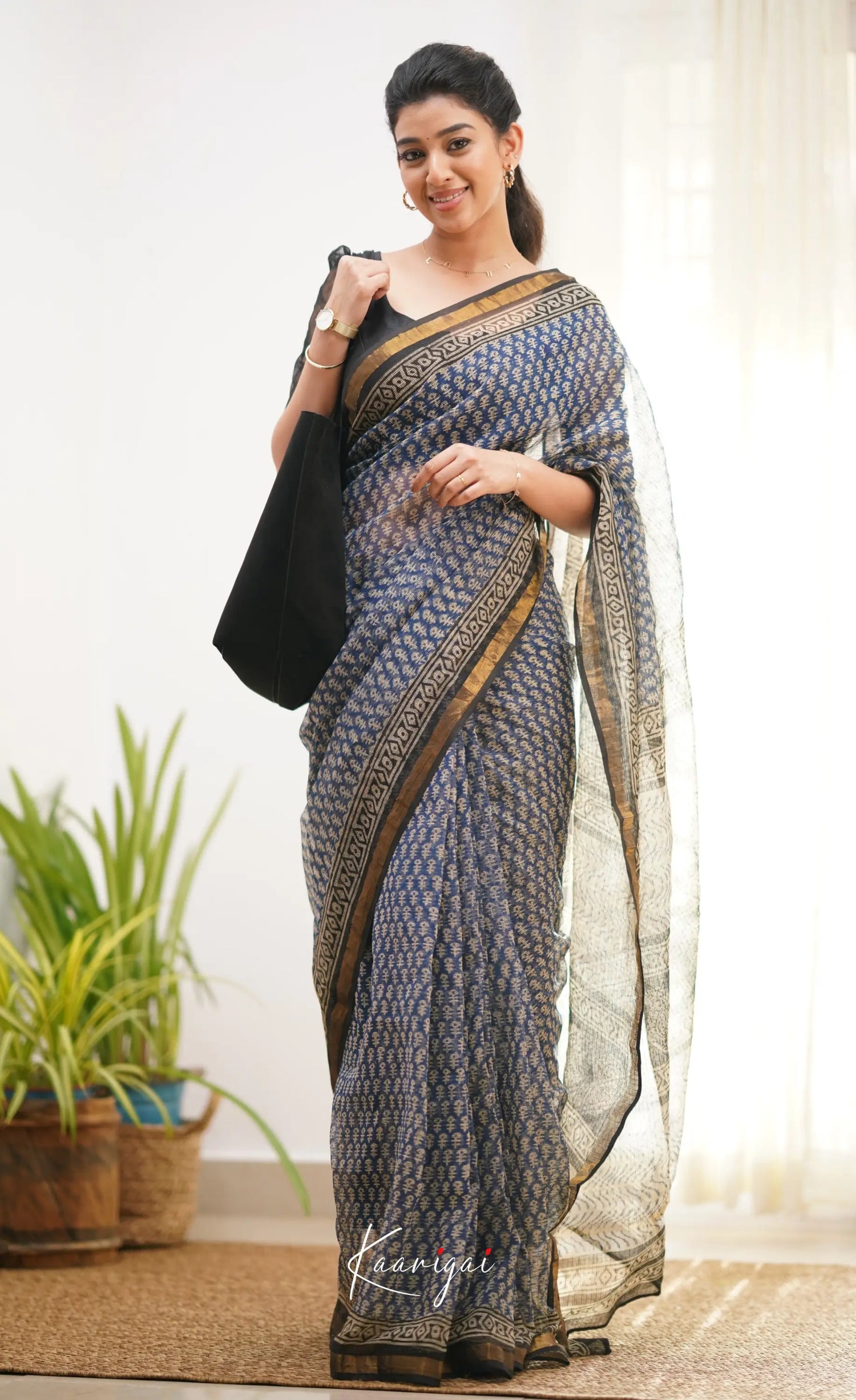 Kamali - Shade Of Navy Blue And Black Sarees