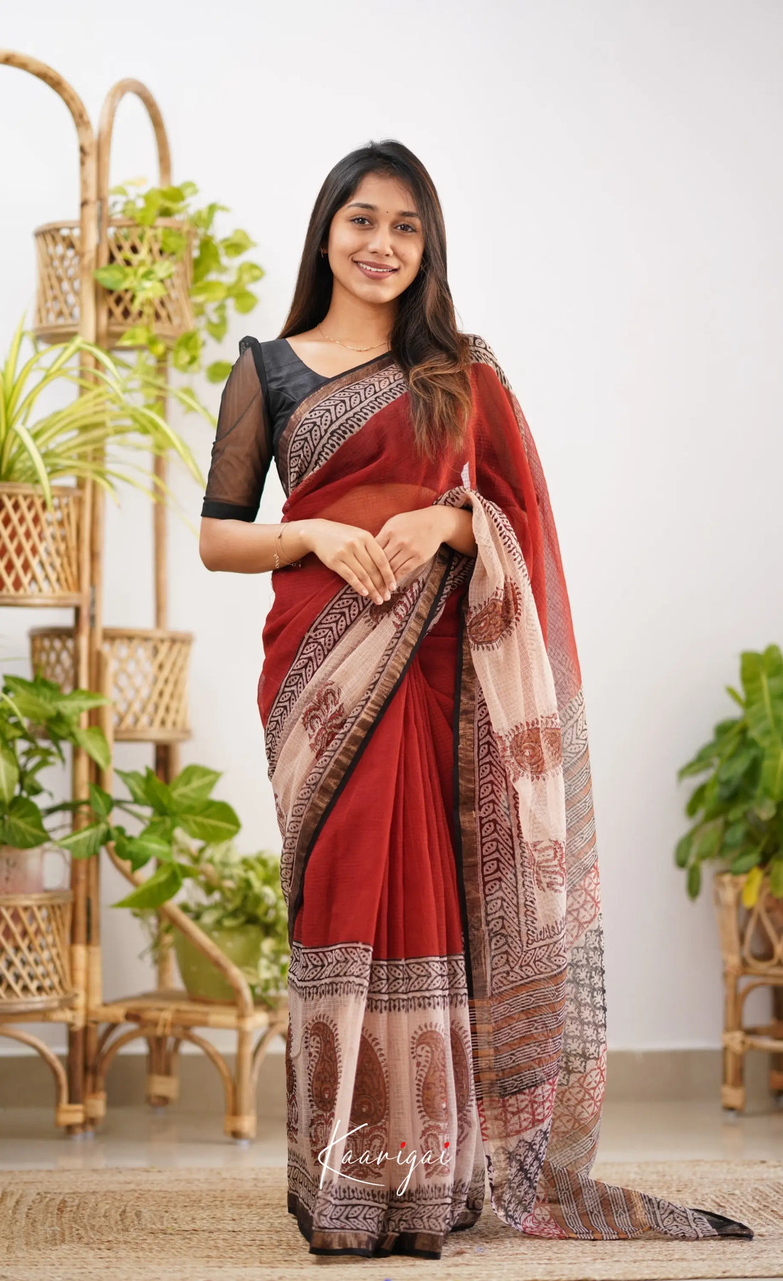 Kamali- Shade Of Red Kota Saree Sarees