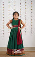 Kumaari Half Saree -Green & Reddish Maroon Kids-Suttis