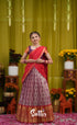 Kumaari Half Saree - Lavender and Bright red - Kids-Suttis