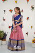 Kumaari Half Saree - Light Pink And Royal Blue Kids - Suttis