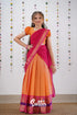 Kumaari Half Saree - Orange & Pink Kids-Suttis