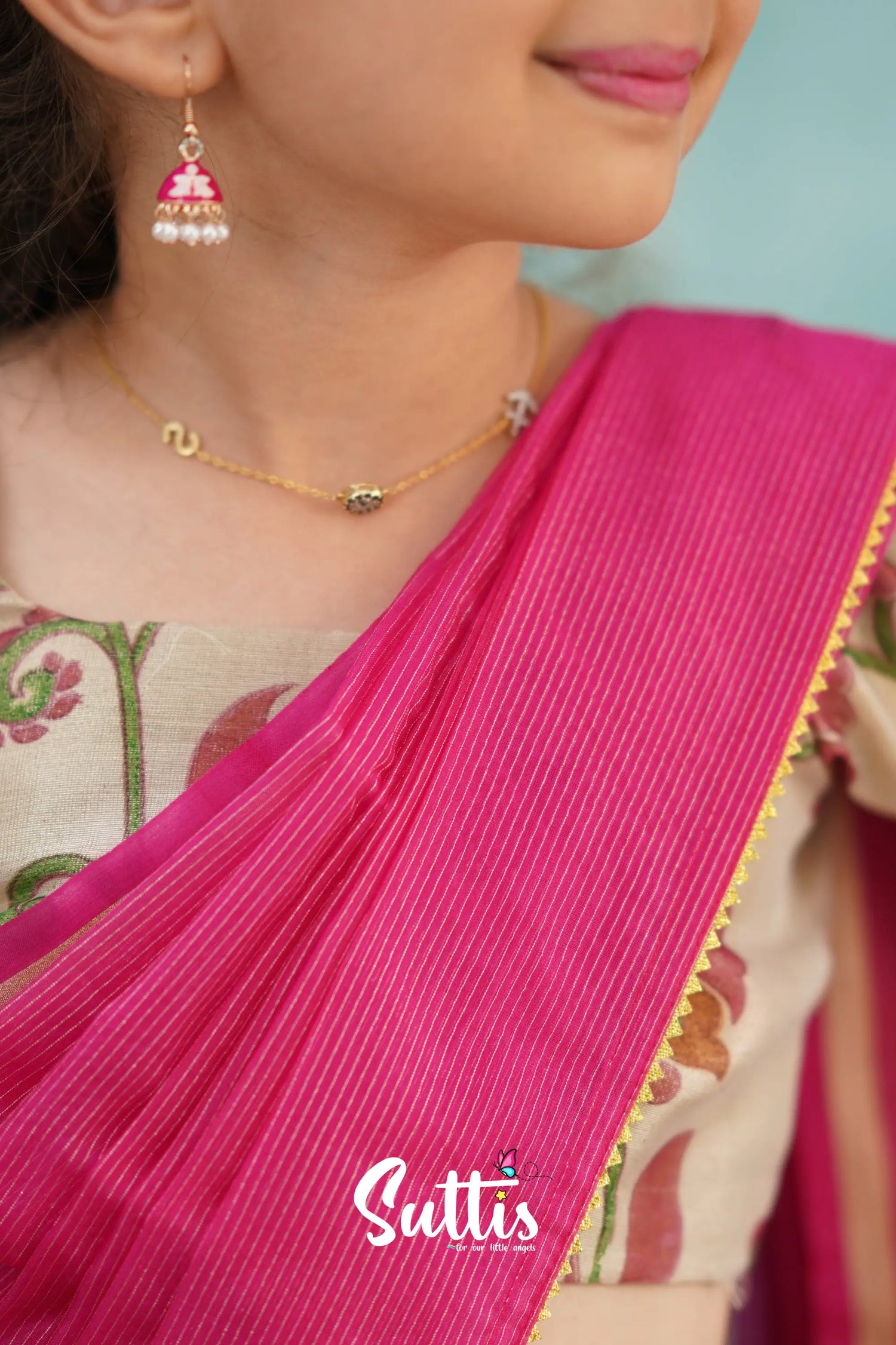 Kumaari Half Saree - Pink Kids - Suttis