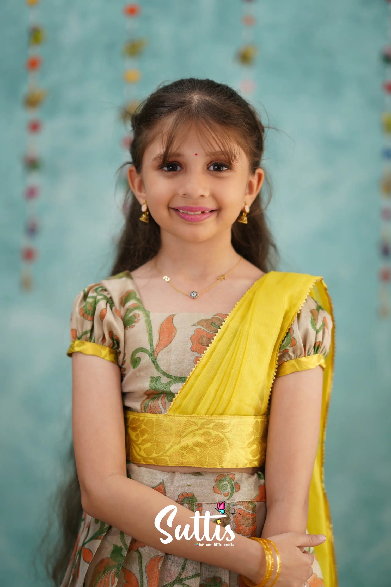 Kumaari Half Saree - Yellow Kids - Suttis