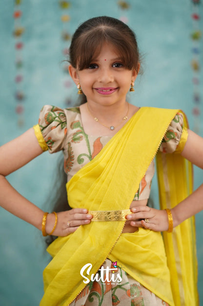 Kumaari Half Saree - Yellow Kids - Suttis