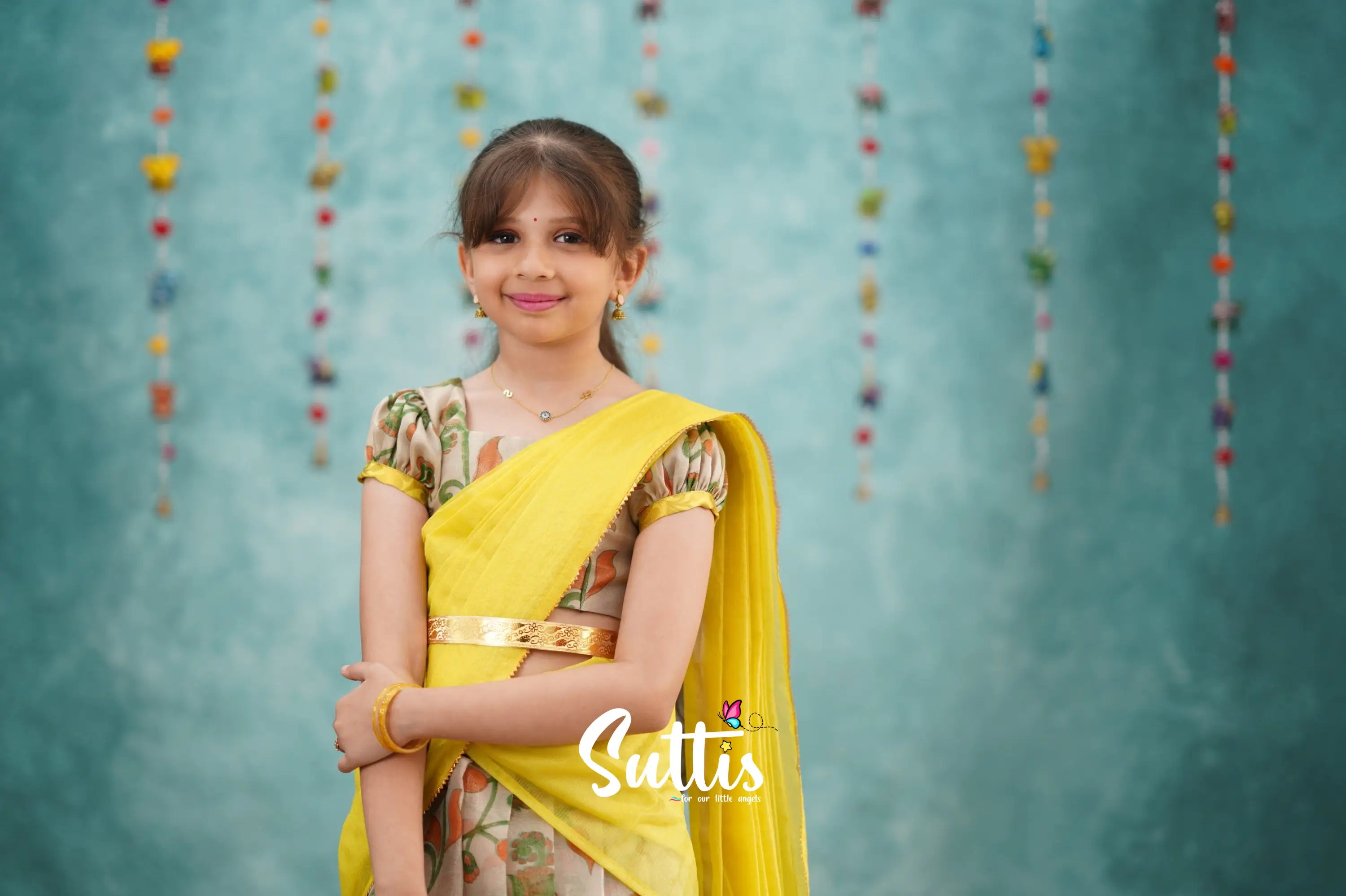 Kumaari Half Saree - Yellow Kids - Suttis