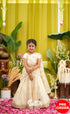 Kumaari Kids Half Saree - Off white and Gold - Kids-Suttis
