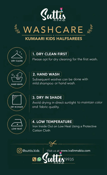 Kumaari Kids Half Saree - Off white and Gold - Kids-Suttis