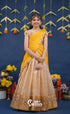 Kumaari Light Yellow and Yellow Paithani Kota Halfsaree Kids-Suttis