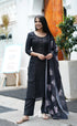 Laila Semi Linen Salwar - Black Salwar