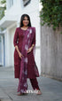 Laila Semi Linen Salwar - Maroon Salwar