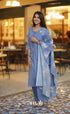 Laila Semi Linen Salwar - Pastel Blue Salwar
