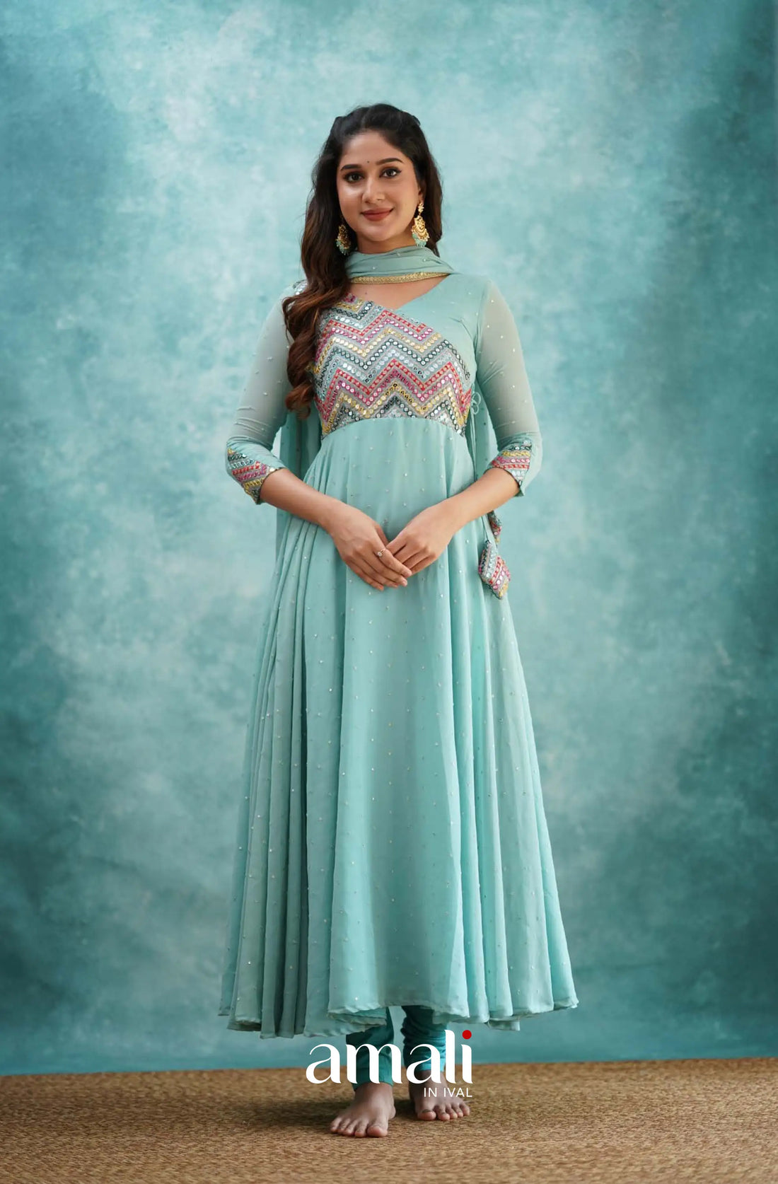 Light Blue Georgette Anarkali Anarkalis