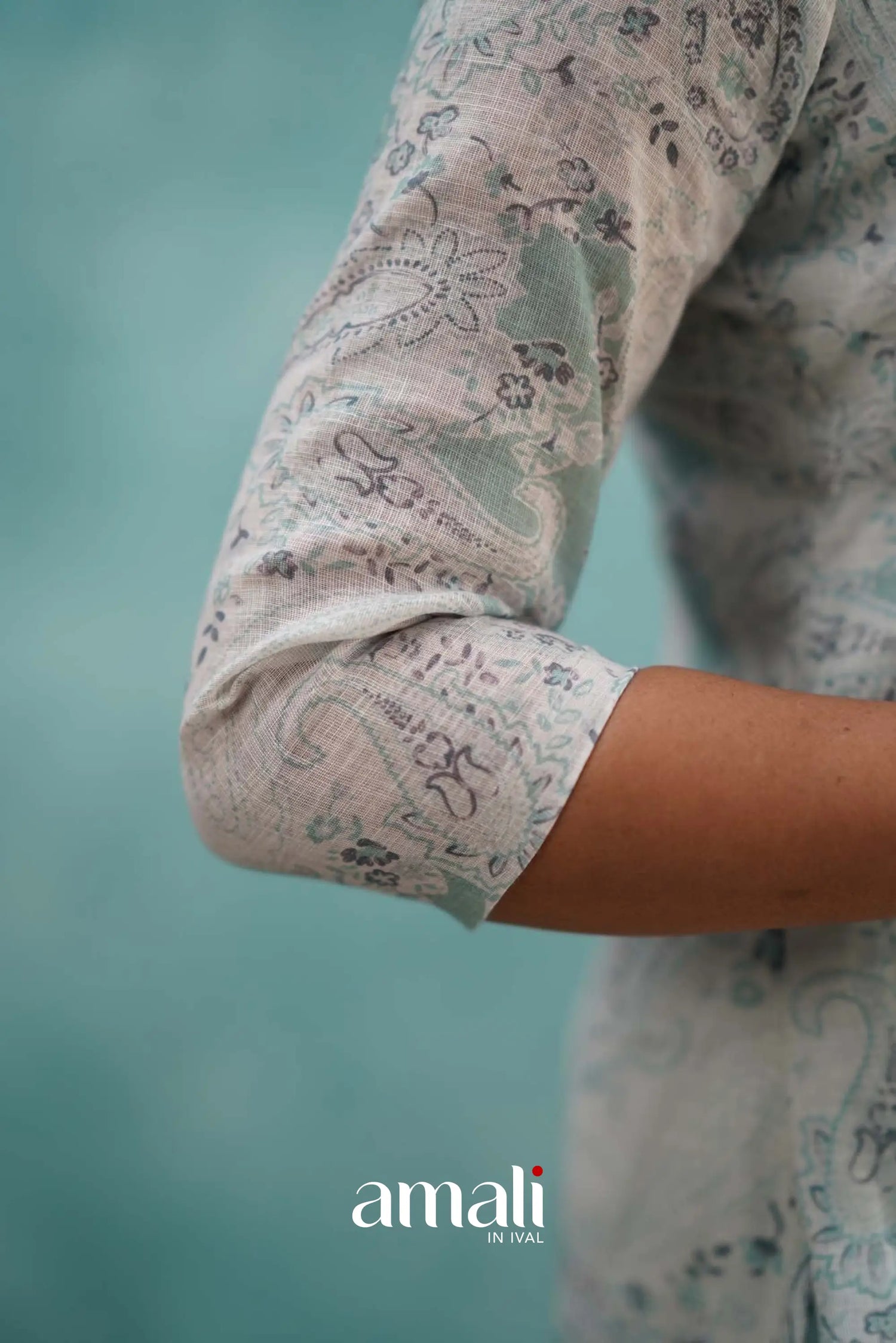 Light Blue Semi Linen Co-ord Set Co-ord sets