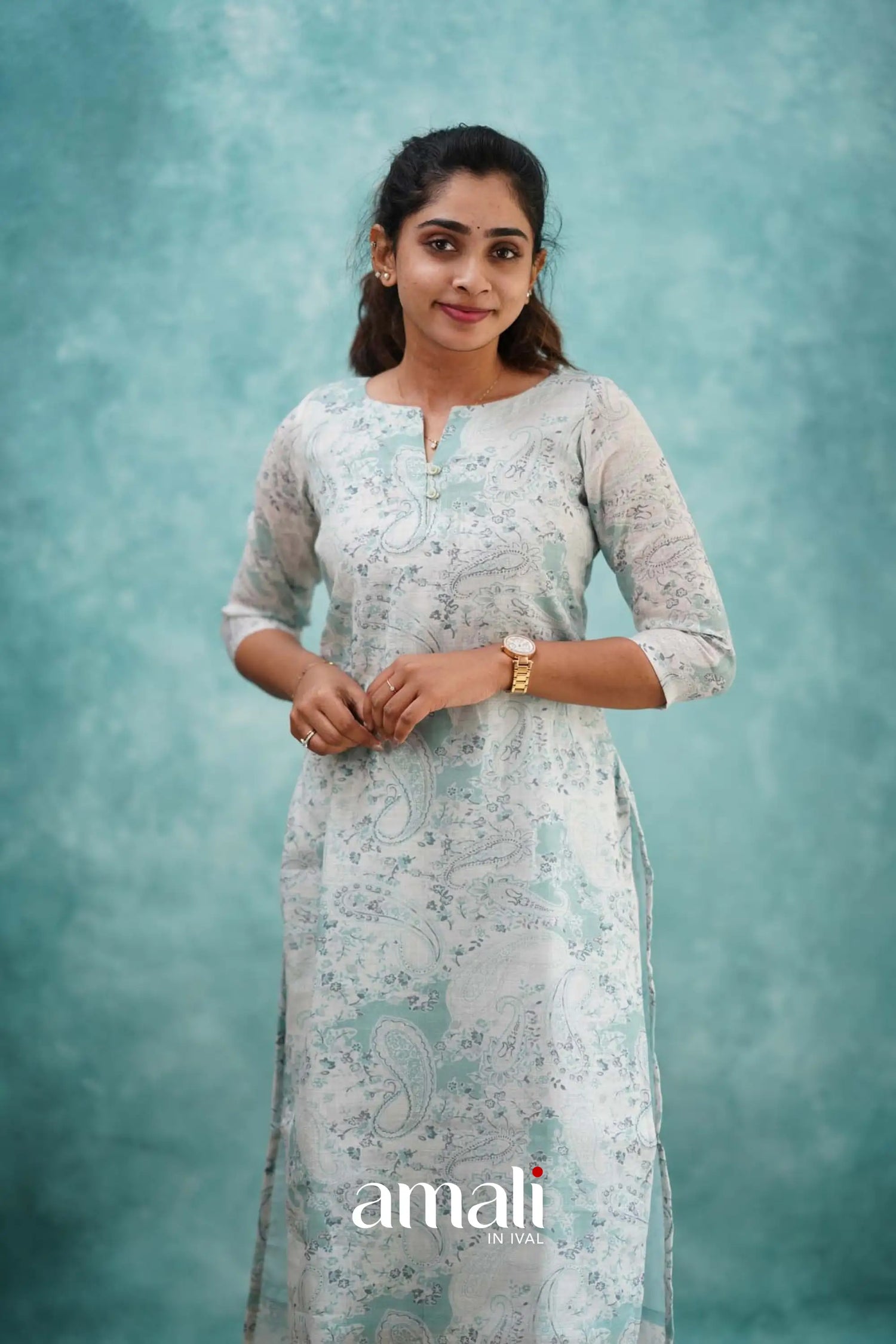 Light Blue Semi Linen Co-ord Set Co-ord sets