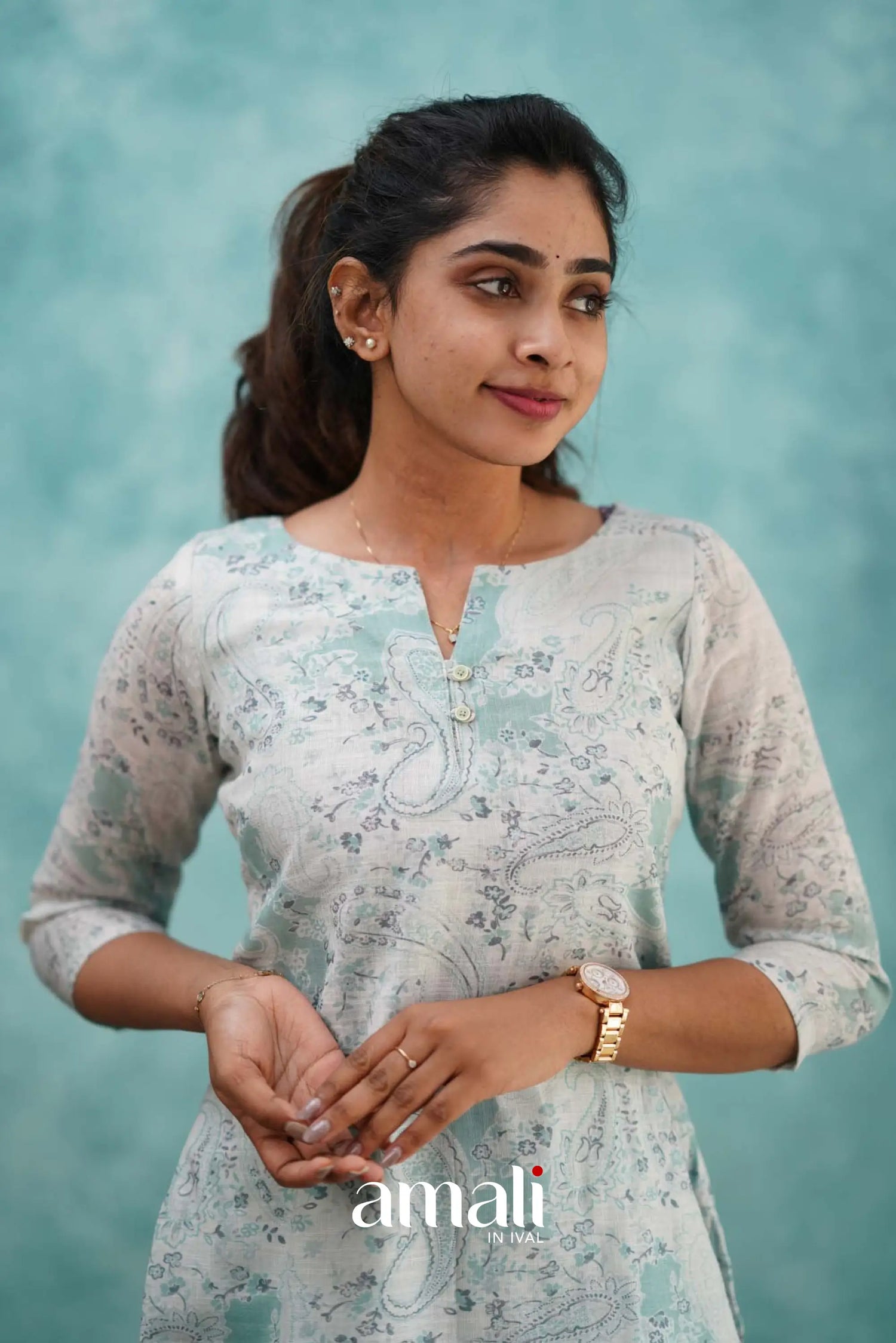 Light Blue Semi Linen Co-ord Set Co-ord sets