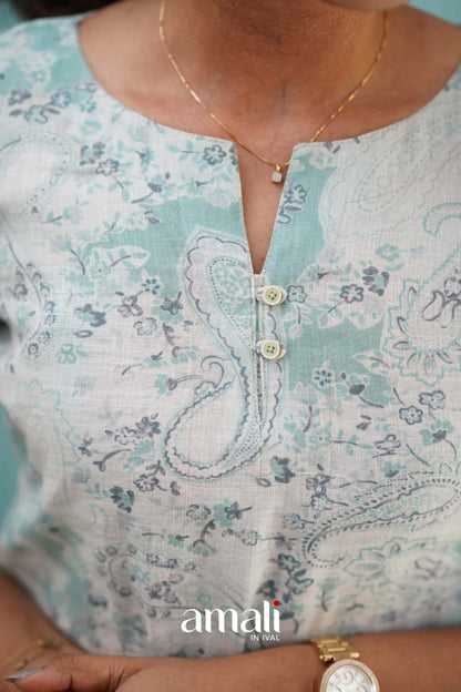 Light Blue Semi Linen Co-ord Set Co-ord sets