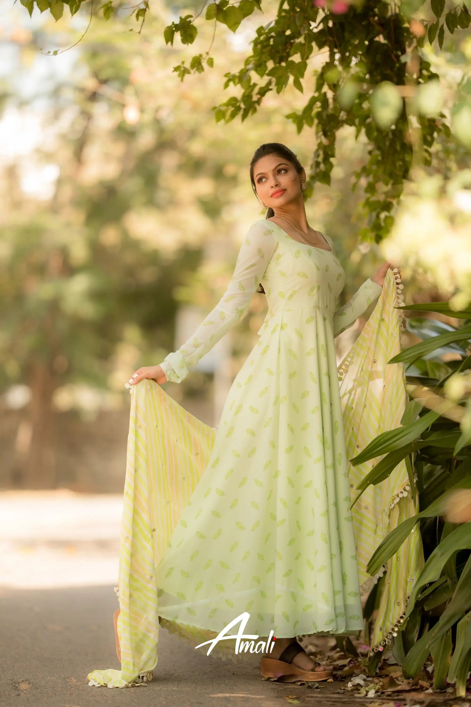 Light Green Georgette Anarkali Anarkalis