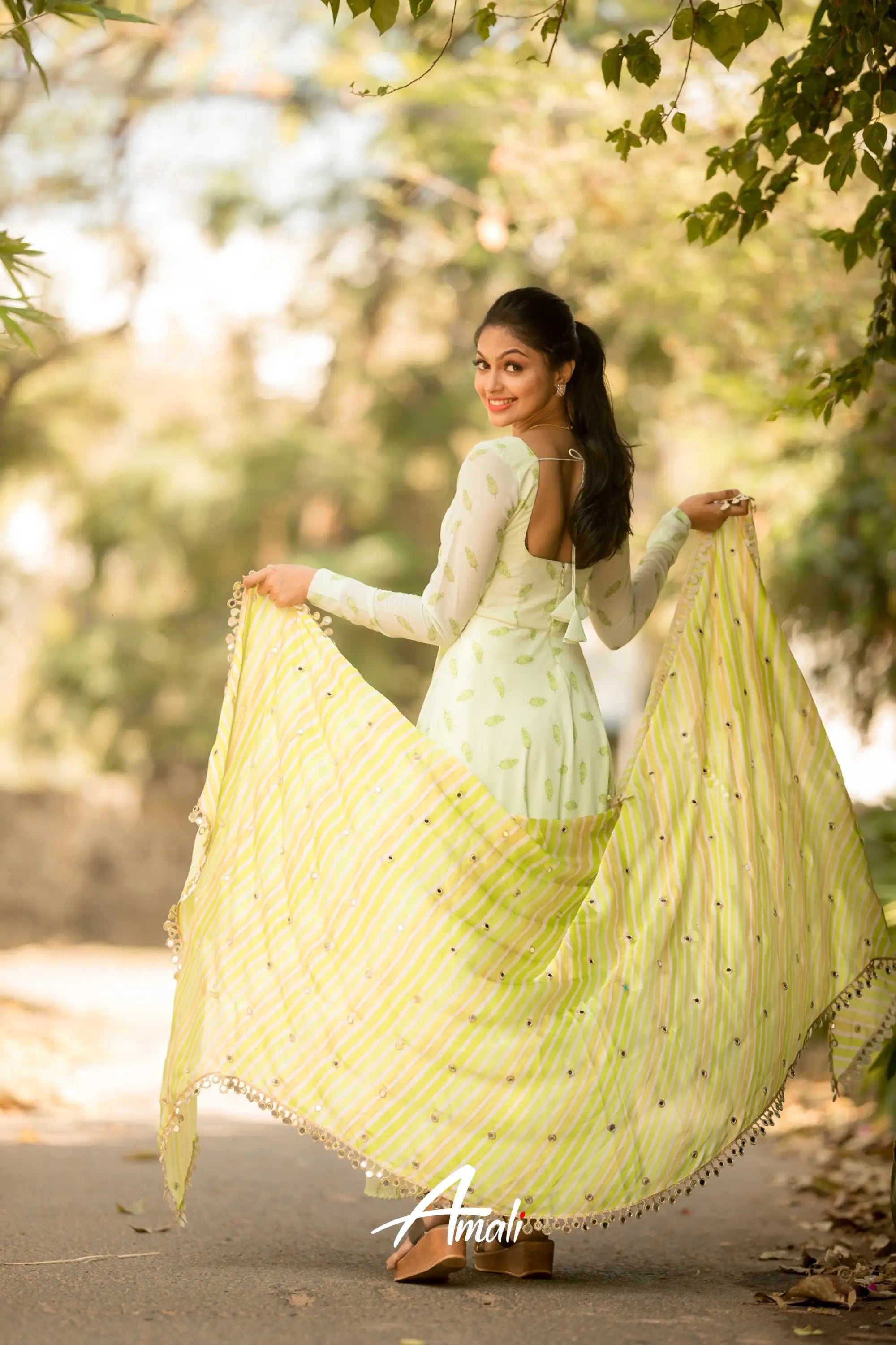 Light Green Georgette Anarkali Anarkalis