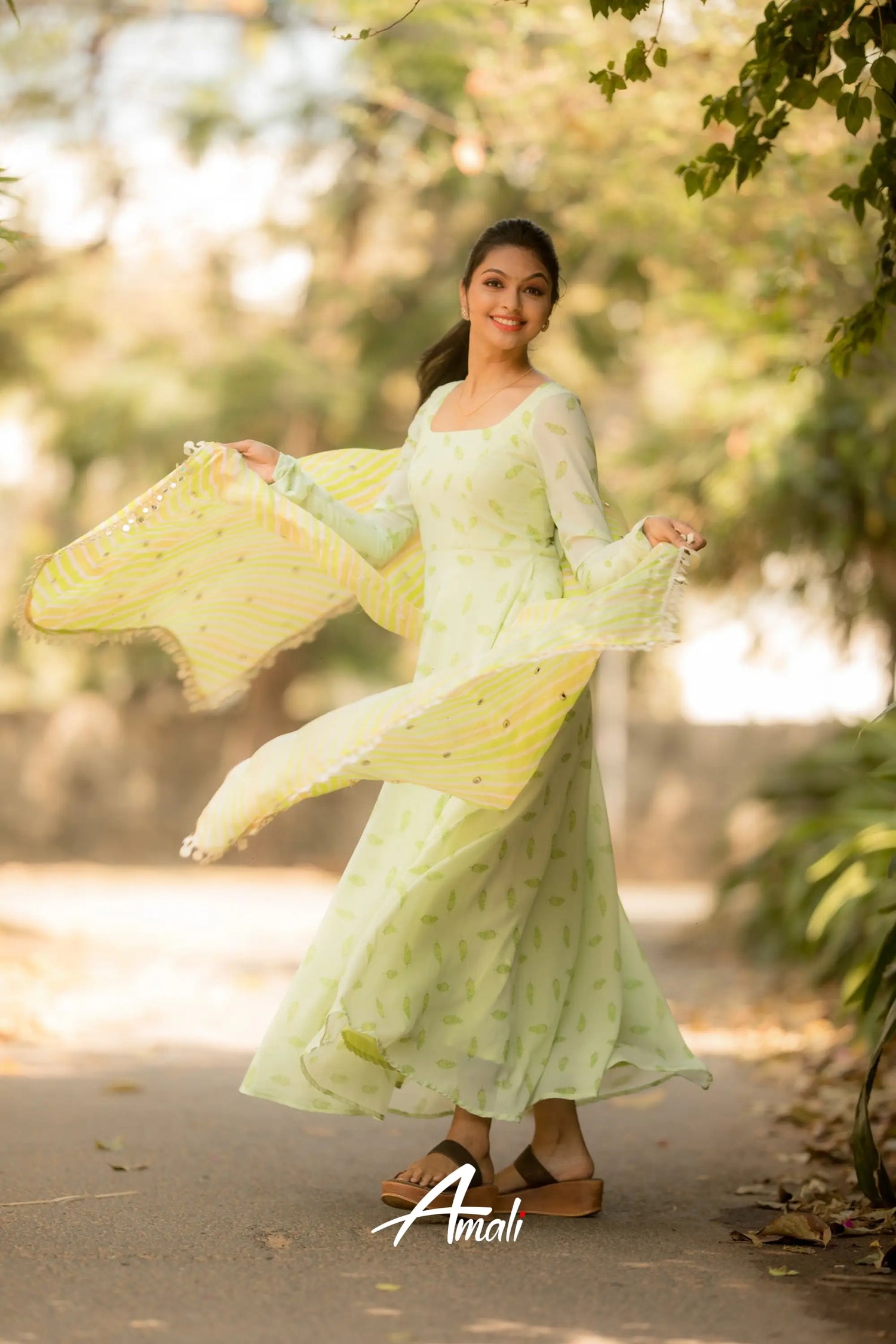 Light Green Georgette Anarkali Anarkalis