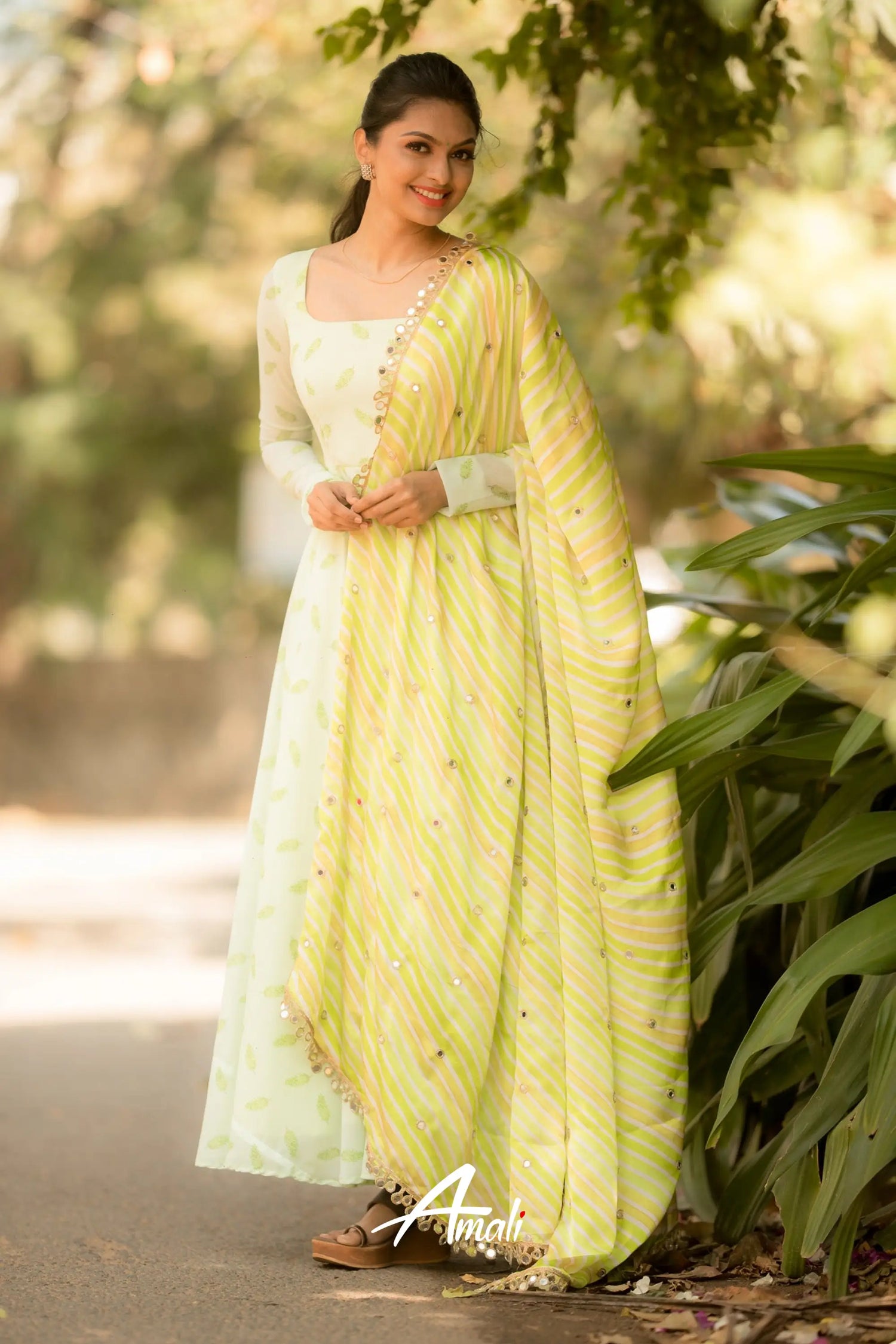 Light Green Georgette Anarkali Anarkalis